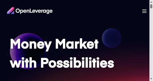 Screenshot of openleverage.finance