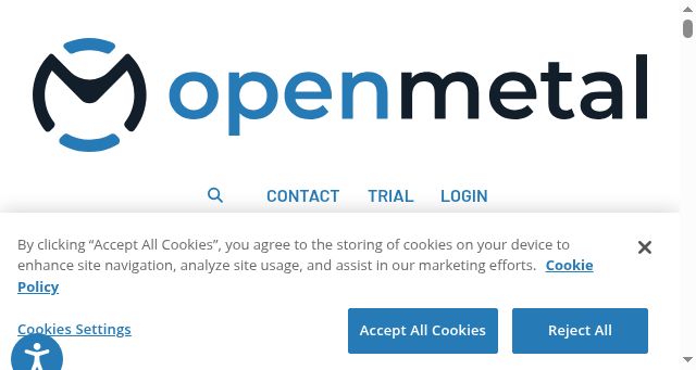 Screenshot of openmetal.io