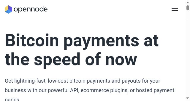 Screenshot of opennode.com