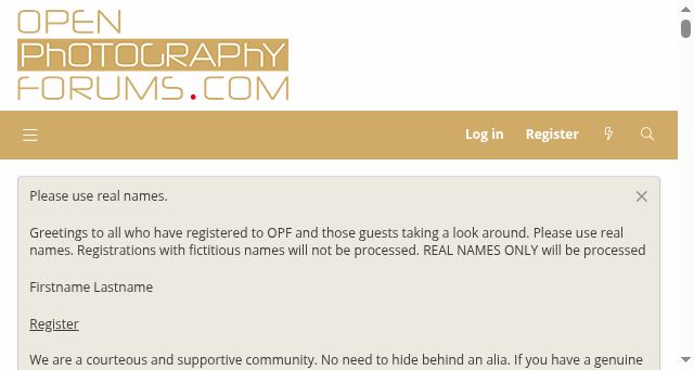 Screenshot of openphotographyforums.com