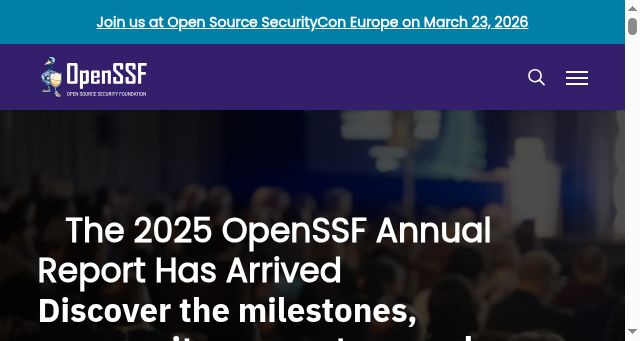 Screenshot of openssf.org