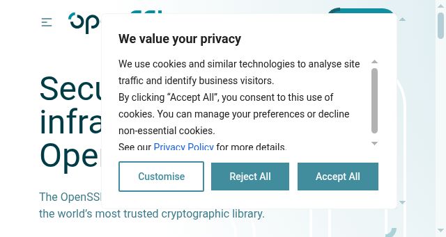 Screenshot of openssl-corporation.org