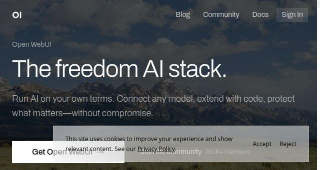 Screenshot of openwebui.com