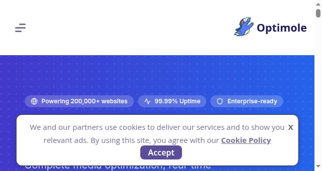 Screenshot of optimole.com