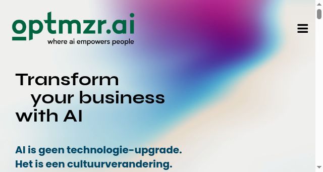 Screenshot of optmzr.ai
