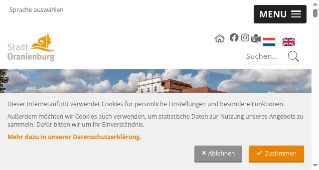 Screenshot of oranienburg.de