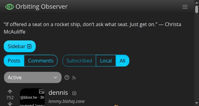 Screenshot of orbiting.observer