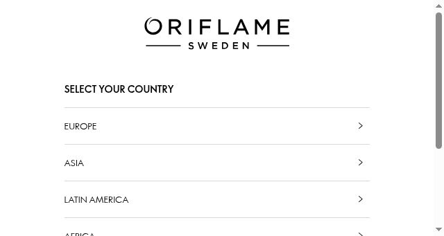 Screenshot of oriflame.com