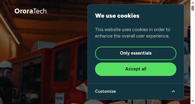 Screenshot of ororatech.com