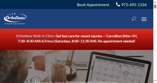 Screenshot of orthotexas.com