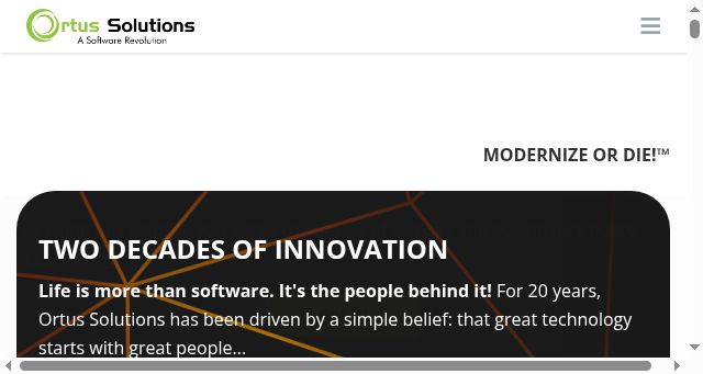 Screenshot of ortussolutions.com