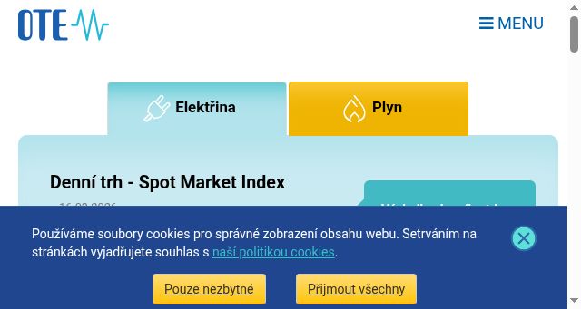 Screenshot of ote-cr.cz