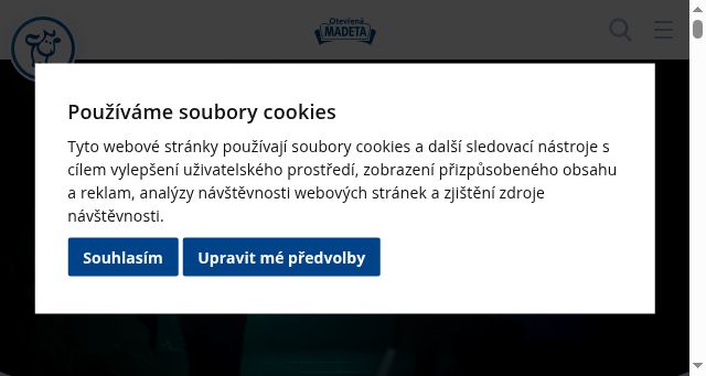 Screenshot of otevrenamadeta.cz