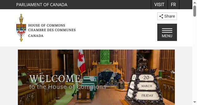 Screenshot of ourcommons.ca