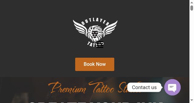 Screenshot of outlayertattoo.com
