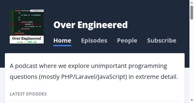 Screenshot of overengineered.fm