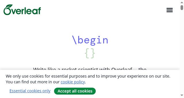 Screenshot of overleaf.com