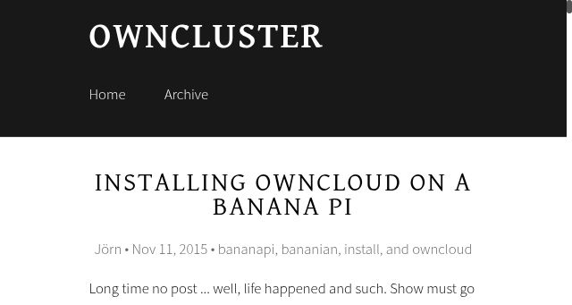 Screenshot of owncluster.de