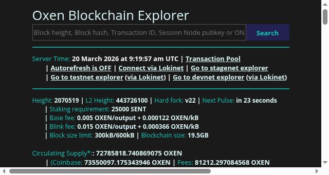 Screenshot of oxen.observer