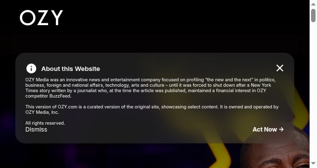 Screenshot of ozy.com