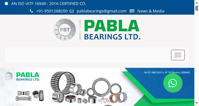 Screenshot of pablabearings.com