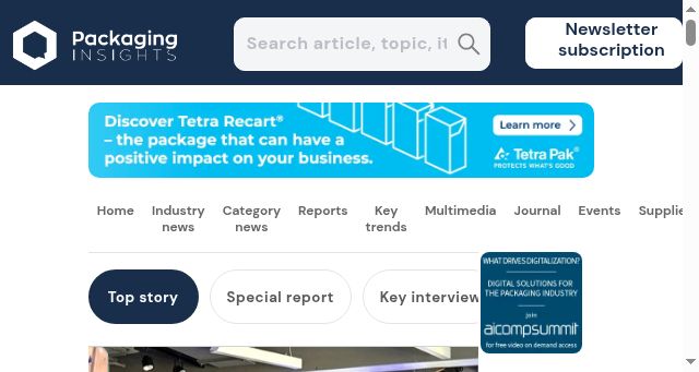 Screenshot of packaginginsights.com