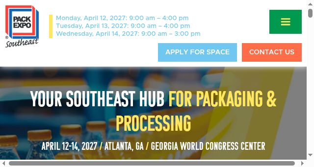 Screenshot of packexposoutheast.com