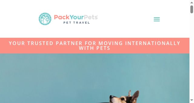 Screenshot of packyourpets.com