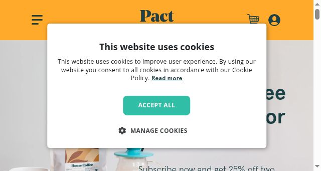 Screenshot of pactcoffee.com