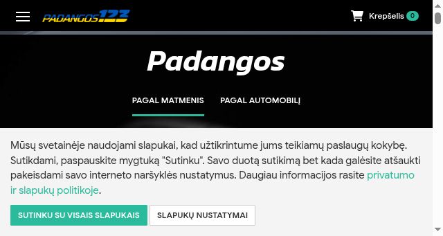 Screenshot of padangos123.lt