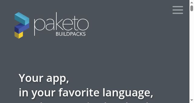 Screenshot of paketo.io