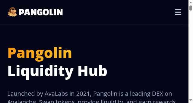 Screenshot of pangolin.exchange