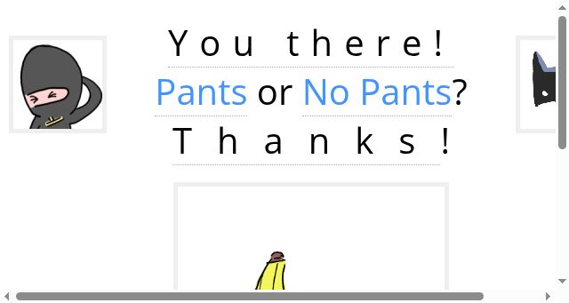 Screenshot of pantsornopants.com
