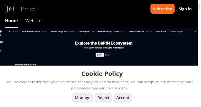 Screenshot of parameter.ventures