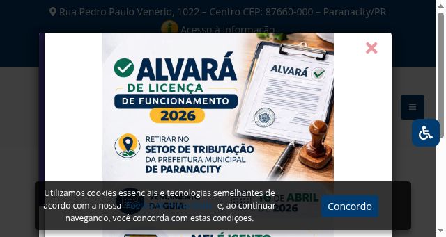 Screenshot of paranacity.pr.gov.br