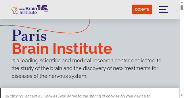 Screenshot of parisbraininstitute.org