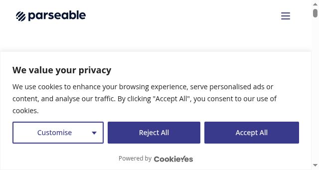 Screenshot of parseable.com