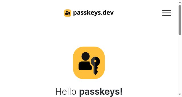 Screenshot of passkeys.dev