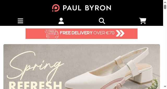 Screenshot of paulbyronshoes.com