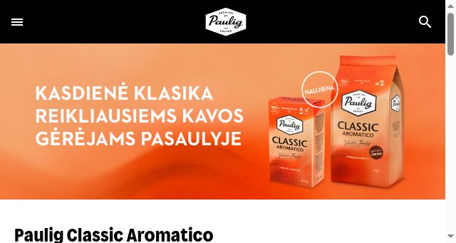 Screenshot of paulig.com