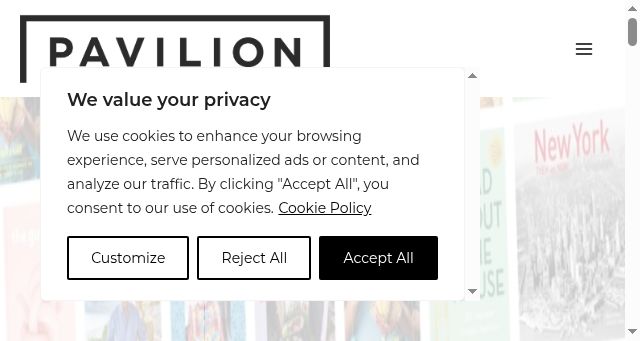 Screenshot of pavilionbooks.com