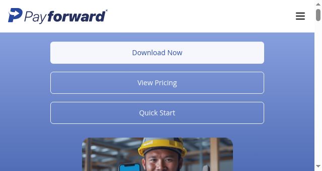 Screenshot of payforward.com.au
