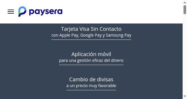 Screenshot of paysera.com