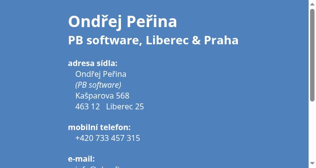 Screenshot of pbsoftware.cz