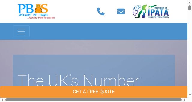 Screenshot of pbspettravel.co.uk