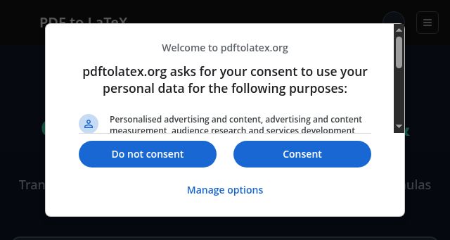 Screenshot of pdftolatex.org