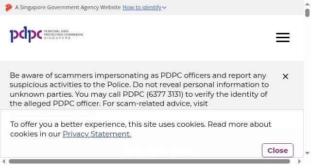 Screenshot of pdpc.gov.sg