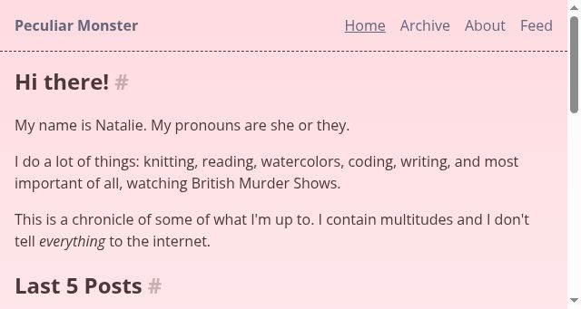 Screenshot of peculiar.monster