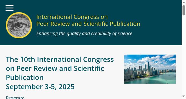 Screenshot of peerreviewcongress.org