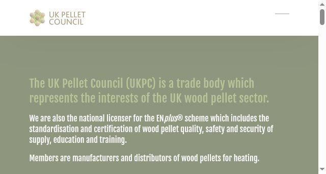 Screenshot of pelletcouncil.org.uk